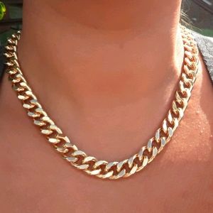 New 18k Gold Filled Curb Chain Link Bold Necklace